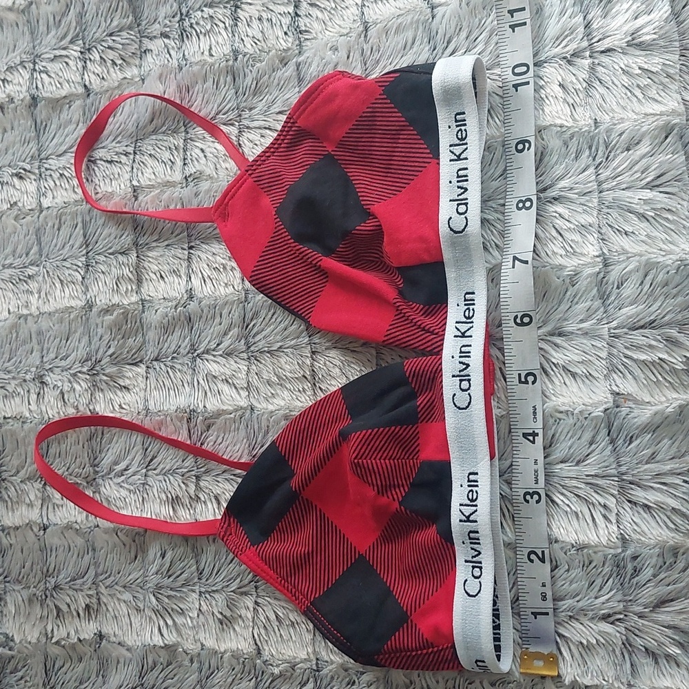 Calvin Klein small red plaid‎ bra